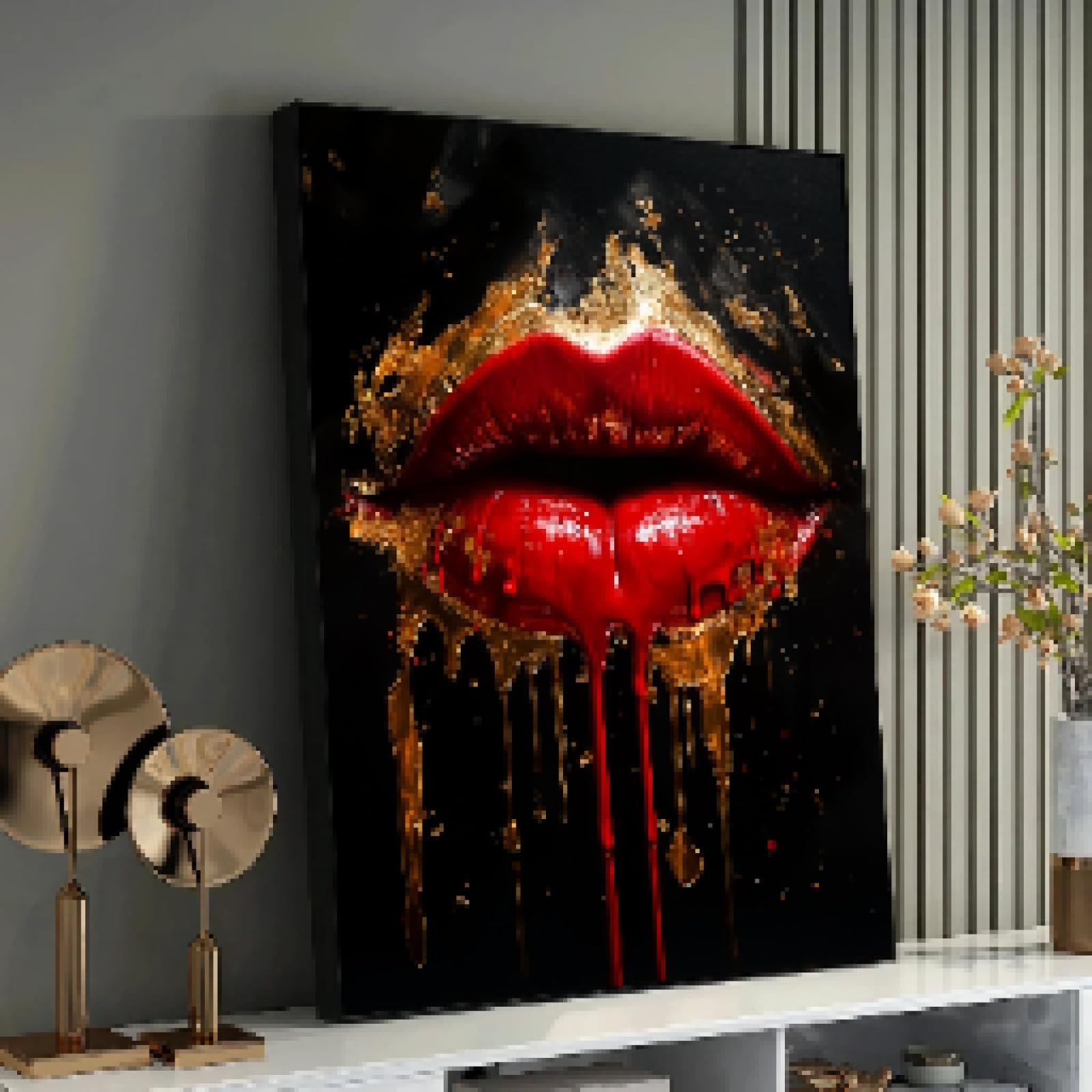 Affiche d'art luxueuse avec des lèvres rouges pour affirmer votre style - 7