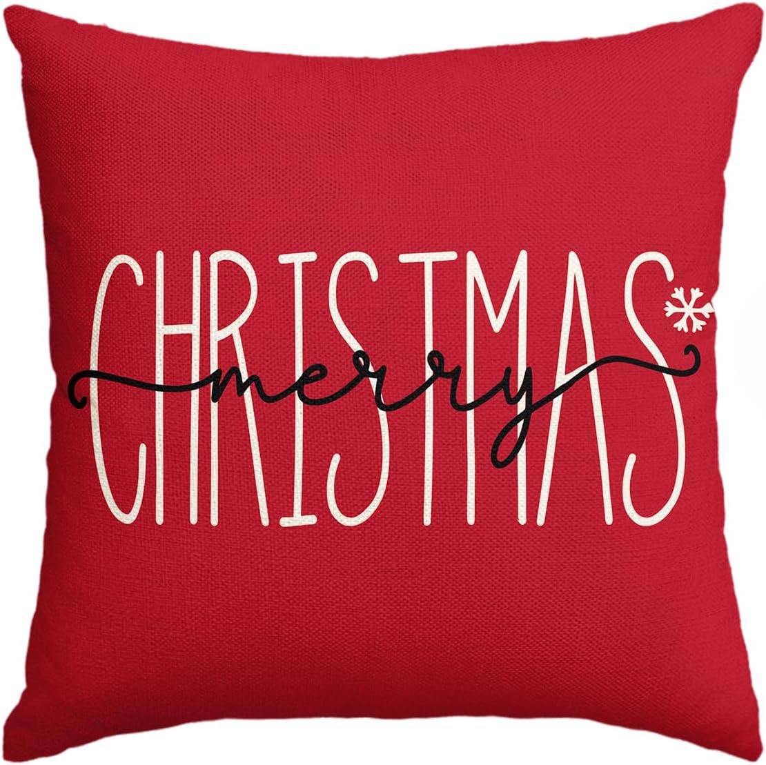 AVOIN colorlife Merry Christmas Red Throw Pillow Cover, 18