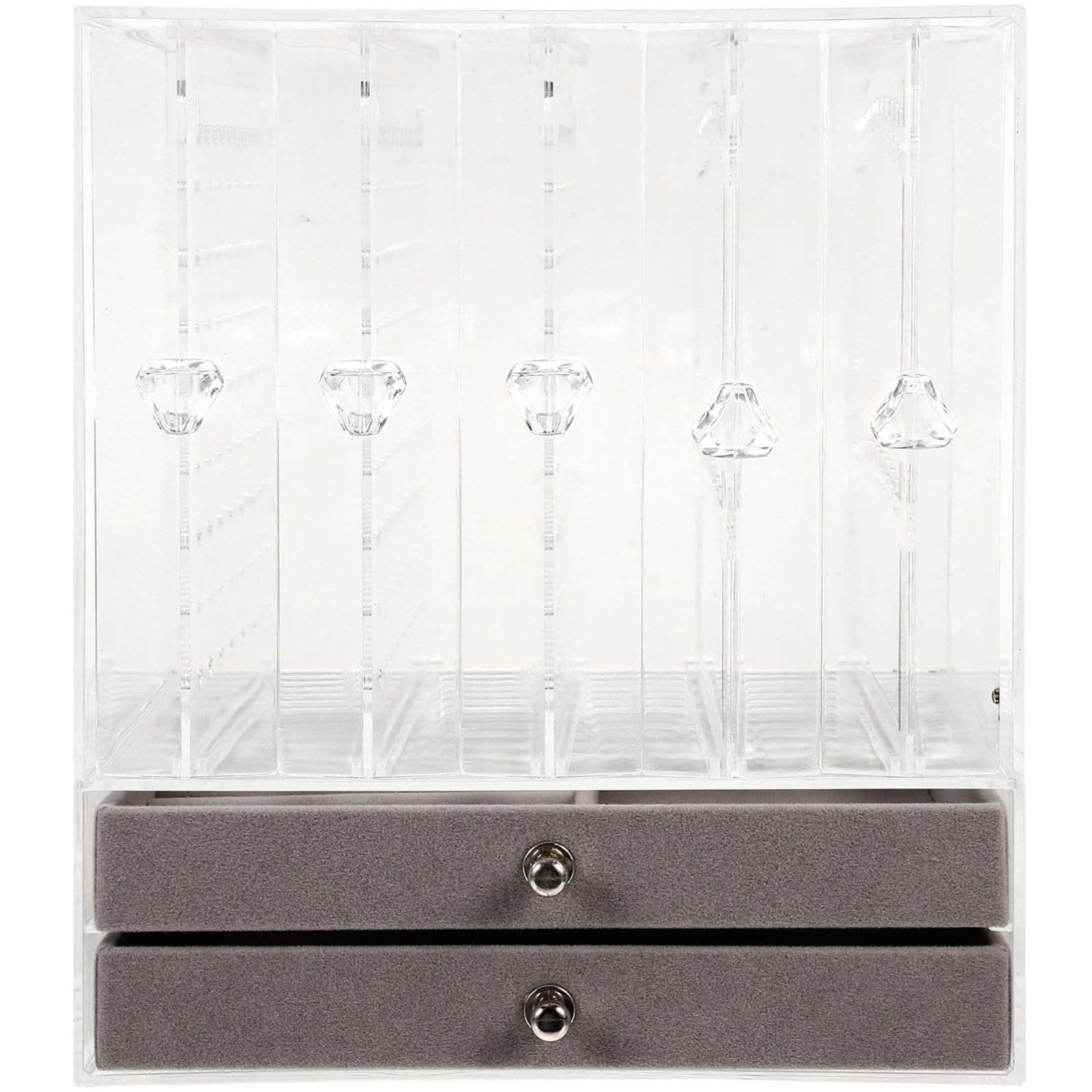 SHERCHPRY Joyero con Cajón Transparente de Acrílico, Dos Capas, Escritorio