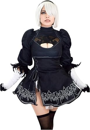 Cosplay Life Nier Automata 2B No2 Type B Cosplay Costume Leotard Skirt with Hairband Leggings Set For Women