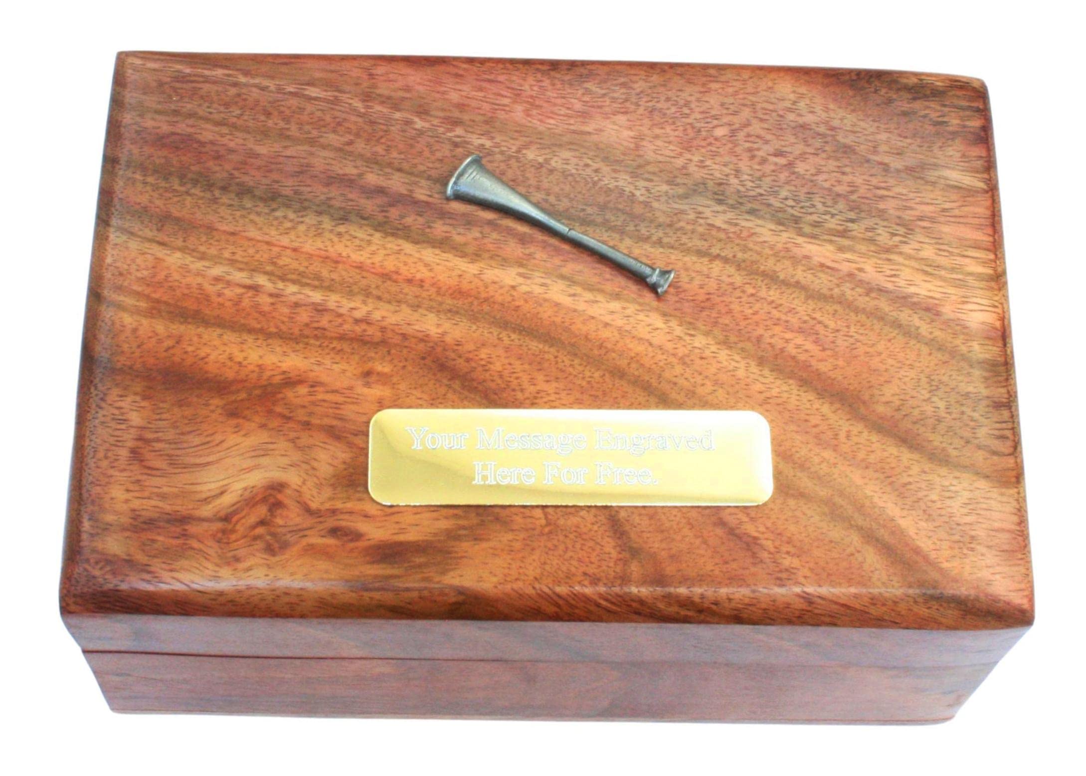 Hunting Horn Plain Wooden Jewellery Keepsake Storage Box With Free Engraving 193