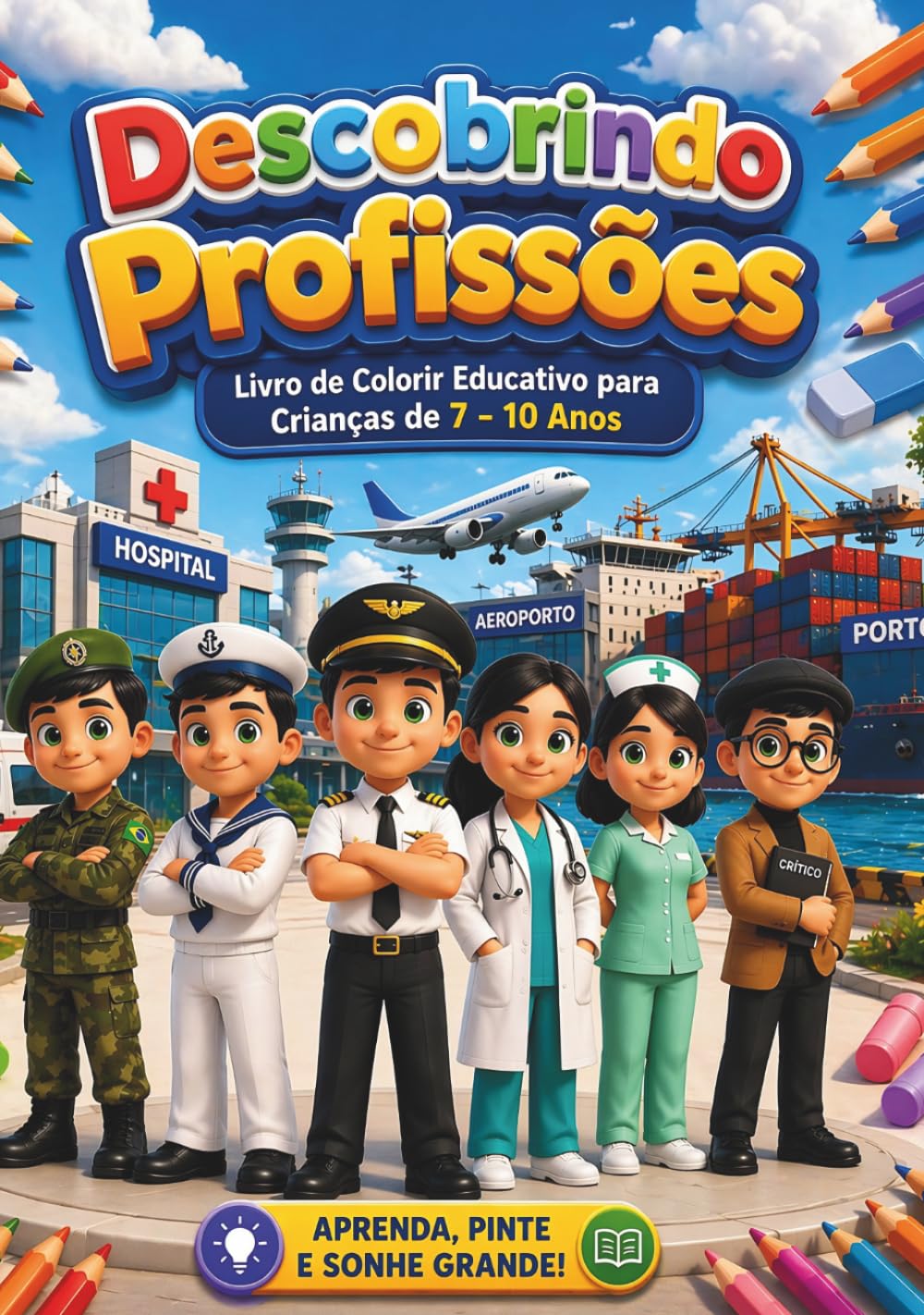 DESCOBRINDO PROFISSÕES: Livro de Colorir Educativo para Crianças de 7 - 10 Anos