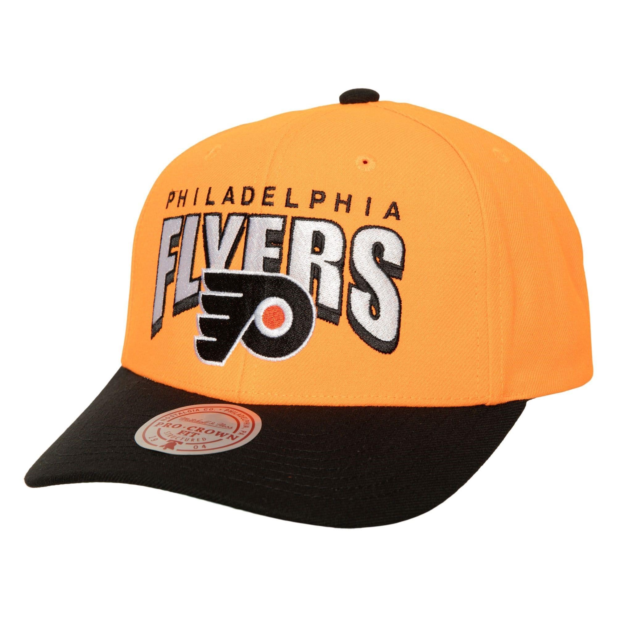 Mitchell & Ness Philadelphia Flyers NHL Boom Text Pro Vintage Snapback Cap Orange