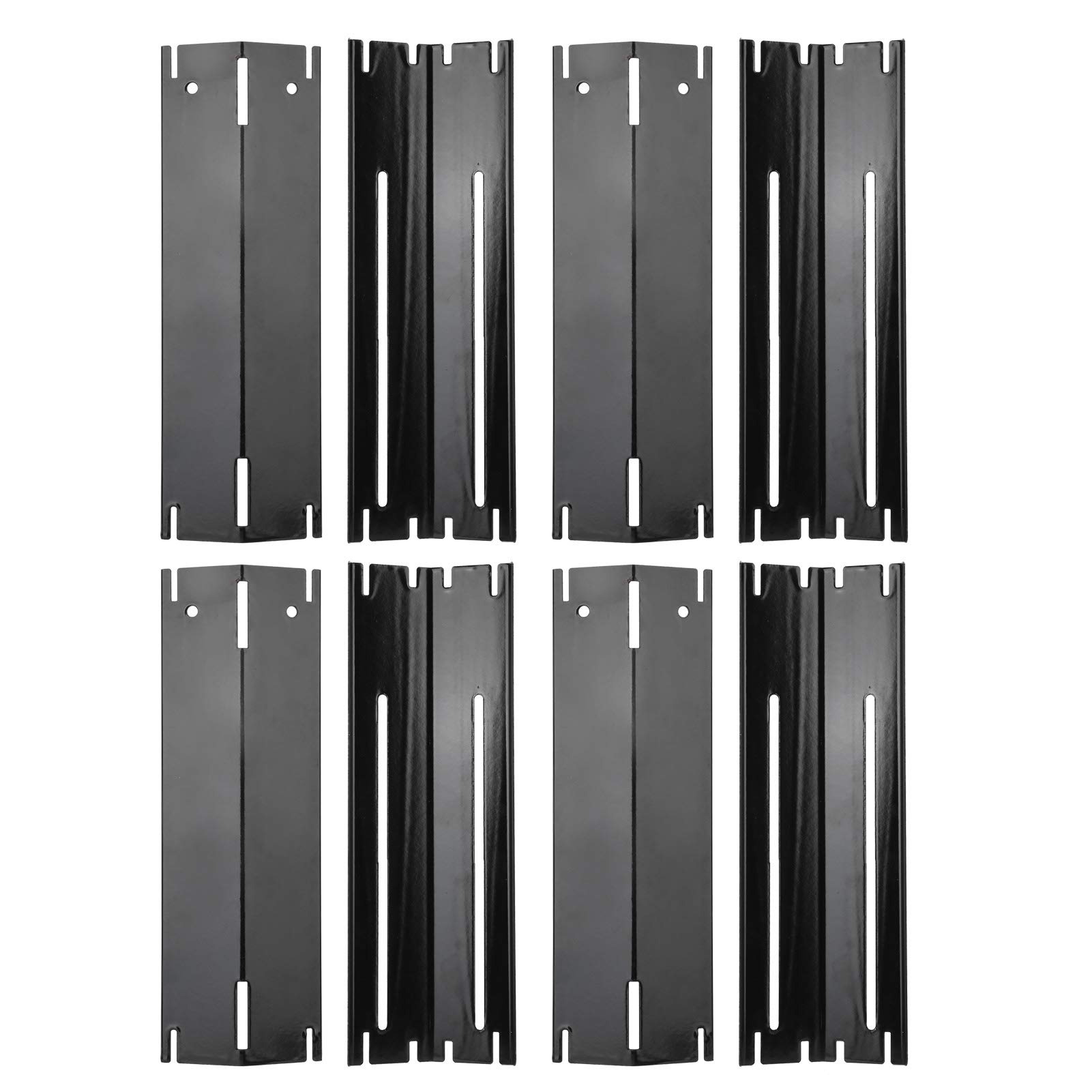 SUNGOOYUE 4 Set Piastra Riscaldante per Griglia in Acciaio Inossidabile Regolabile, Tende Termiche per Copertura Bruciatori Scudi per Forno a Gas, da 11,75 a 21 Pollici
