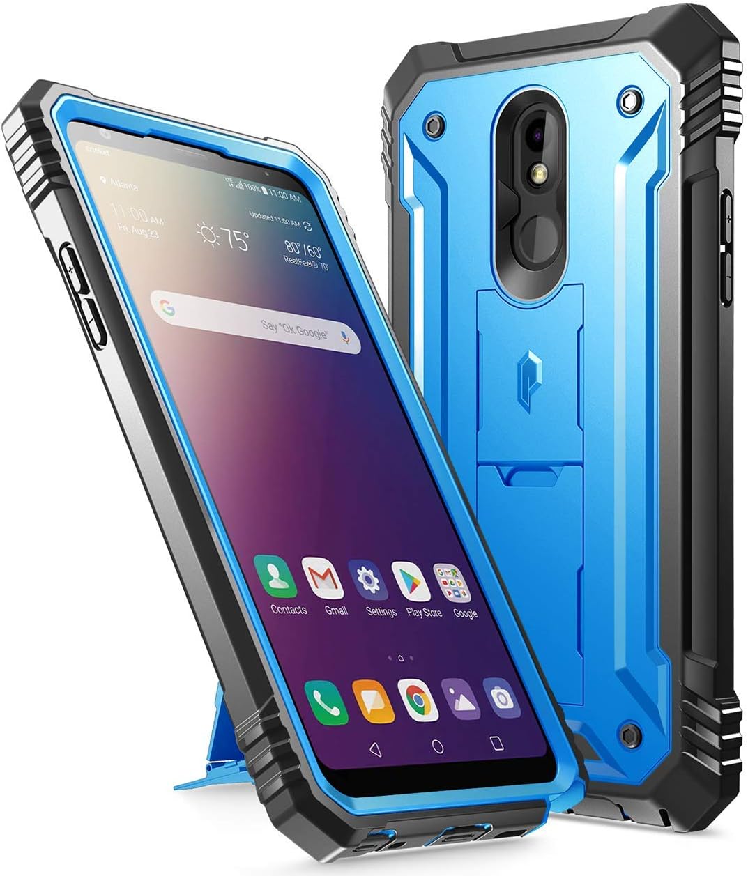 Poetic Revolution Series for LG Stylo 5 /LG Stylo 5X/ LG Stylo 5 Plus/LG Stylo 5V Case, Full-Body Rugged Dual-Layer Shockproof Protective Cover with Kickstand and Built-in-Screen Protector, Blue