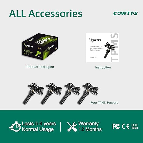 Miniatura 9 de CDWTPS Sistema de monitoreo de presión de neumáticos TPMS Sensor 68252493AB 433HMz Fit Dodge Jeep (1 paquete)
