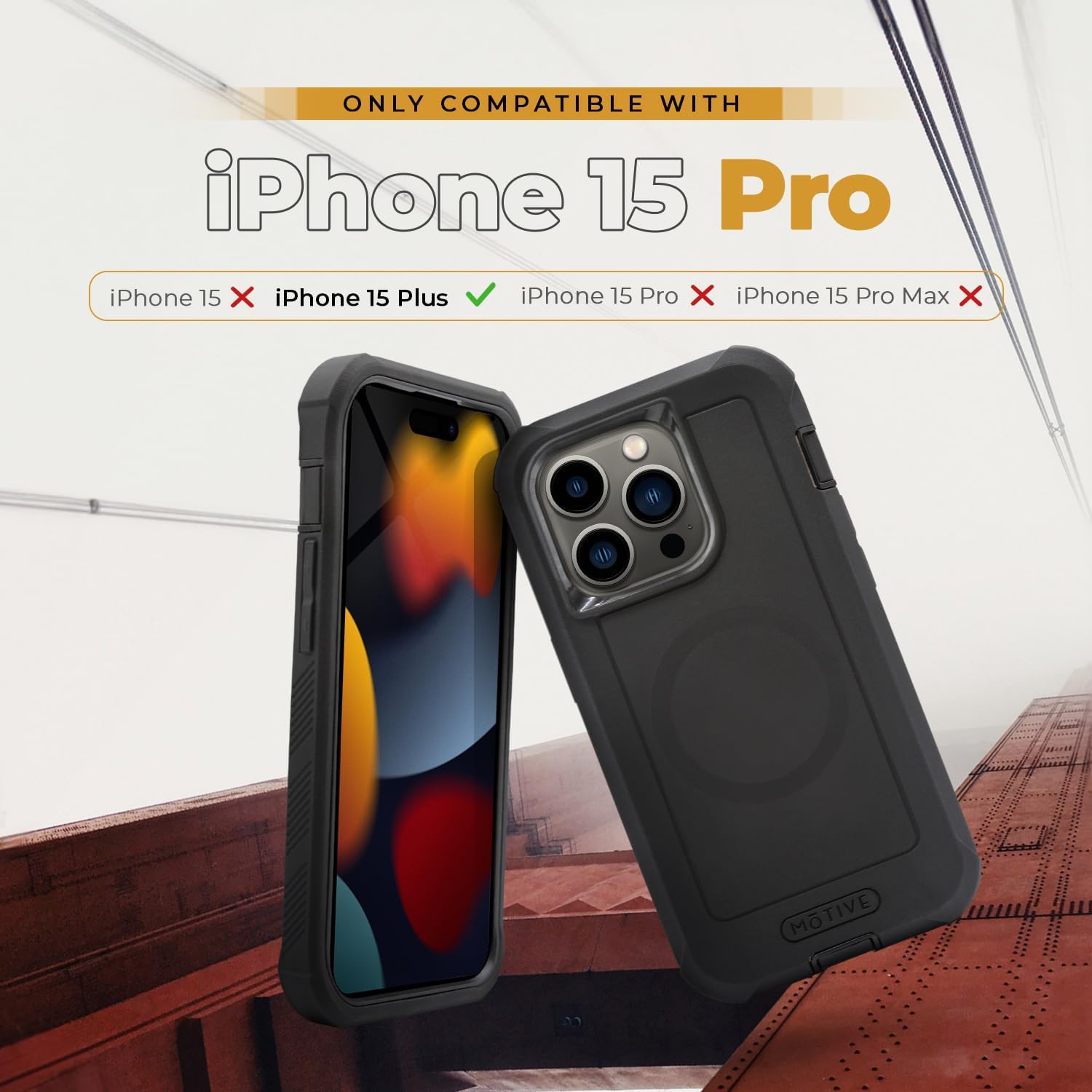 MOTIVE Designed for iPhone 15 Pro Case with Belt Clip, Magnetic Case Magsafe Compatible, Heavy Duty and Quad Layer Military Grade Protection for iPhone 15 Pro Holster, 6.1" | Black - Image 7