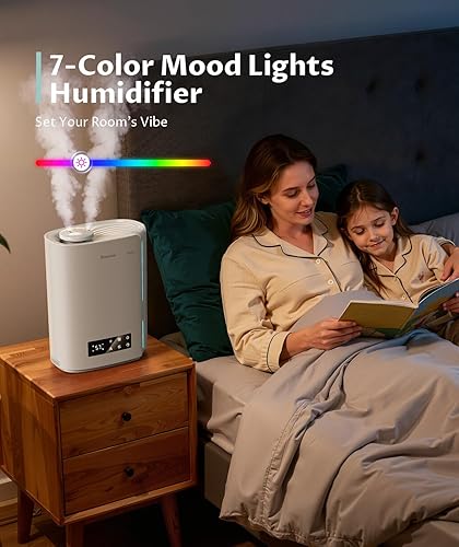 Miniatura 9 de BREEZOME Humidificadores de 6L para dormitorio, habitación grande y difusor de aceite esencial, humidificadores ultrasónicos de niebla fría de