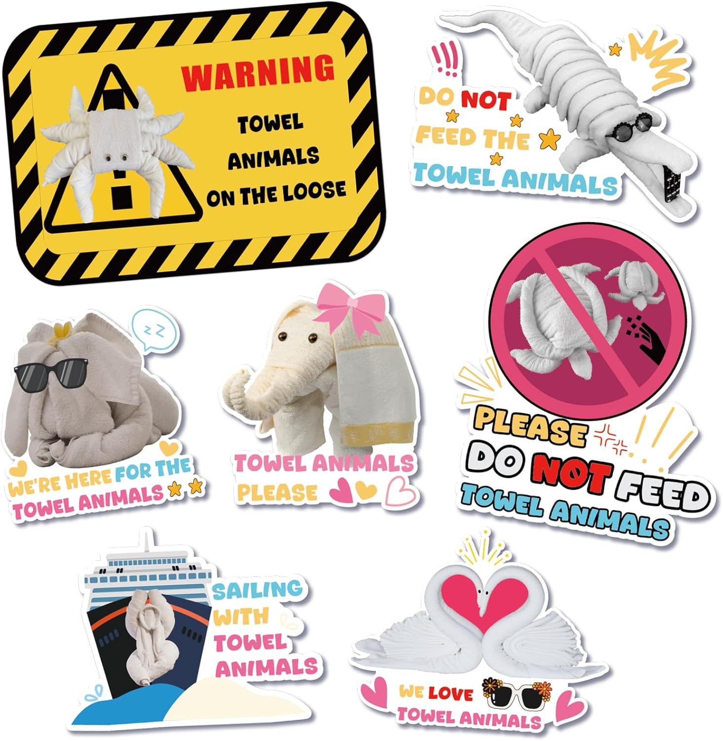 Dazoratix Towel Animals Cruise 7Pcs Large Funny