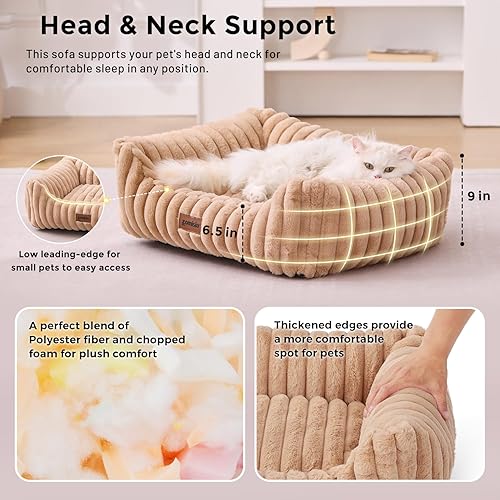 Miniatura 3 de Cama para perros de tamaño mediano, cama ortopédica rectangular grande para mascotas con funda lavable esponjosa y parte inferior antideslizante, 30