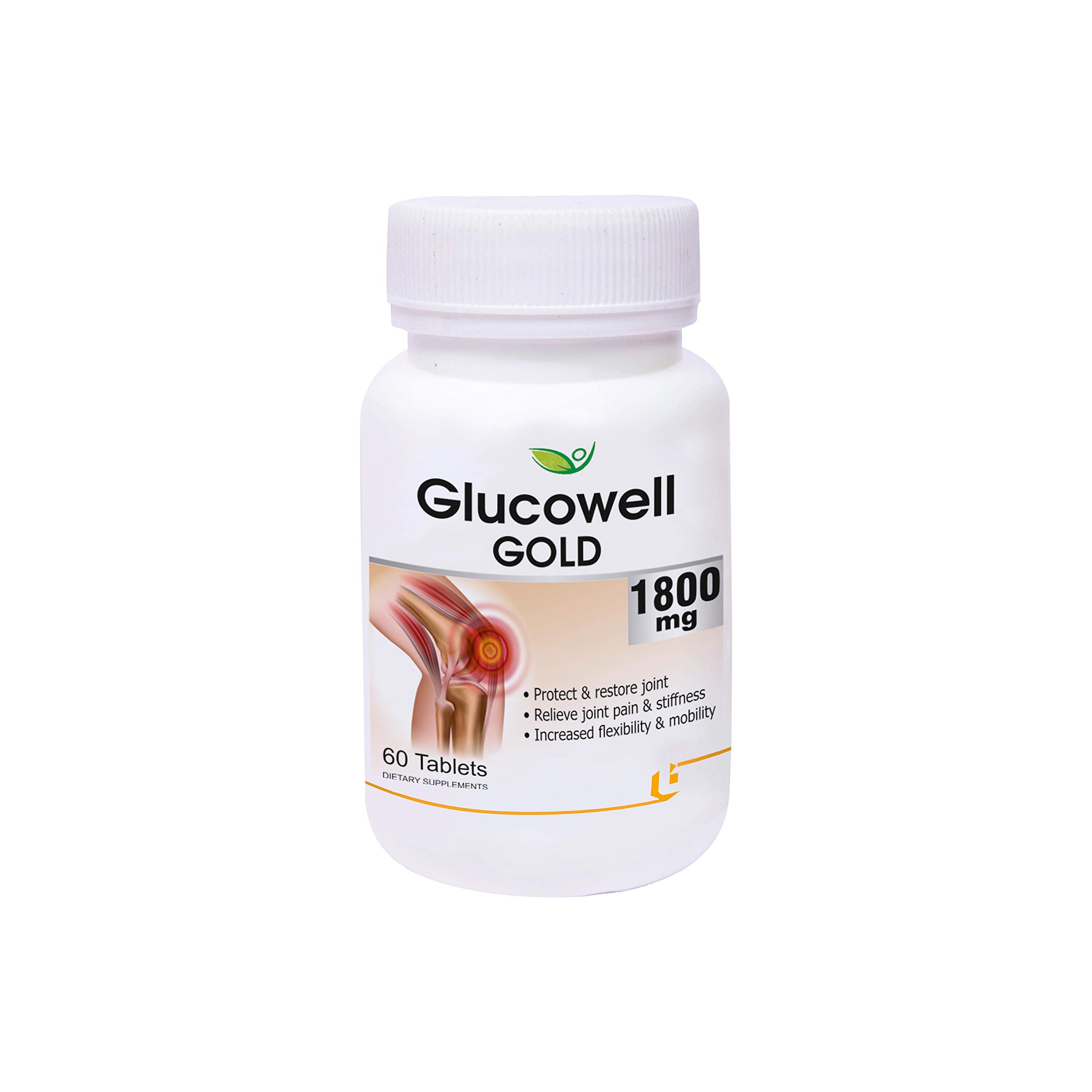 Glucowell GOLD 1800mg - Maximum strength of Glucosamine with MSM (60 Tablets)