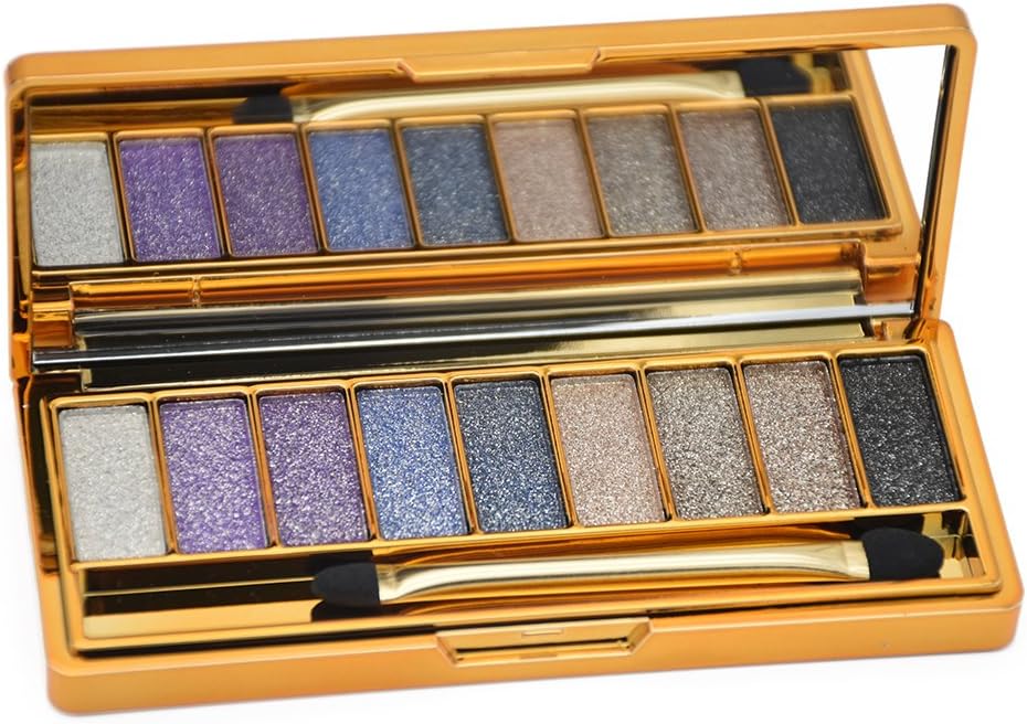 Highly Pigmented Glitter Eyeshadow Palette - Long-Lasting Diamond Bright Makeup Set 9 Color