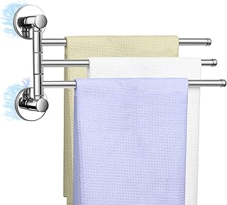 Magnetic Swivel Towel Rack, Stainless Steel 3-Arm Towel Bar, Magnetic Pa...