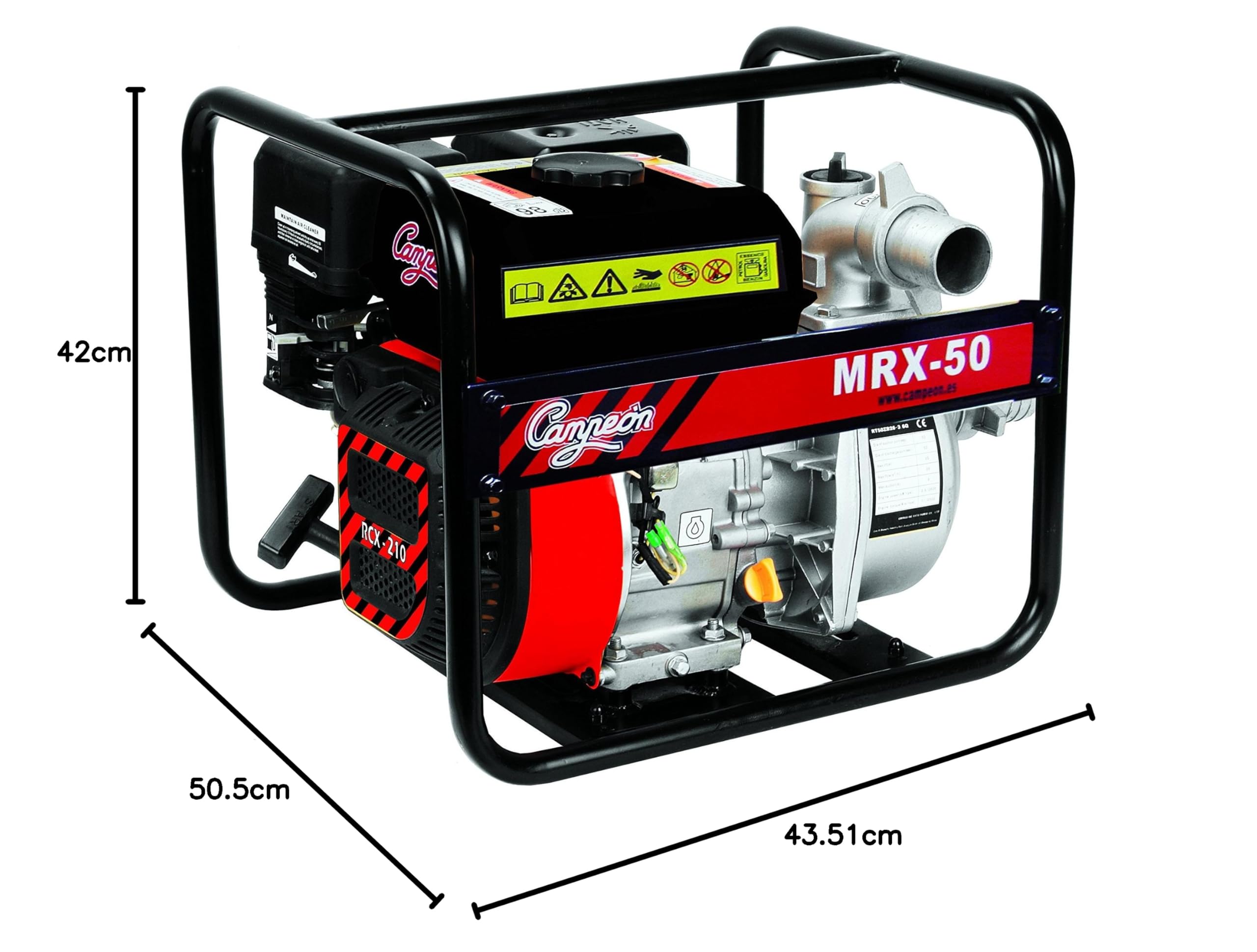 Campeón 5870 Motobomba, Aluminio, 505 x 420 x 435 mm, negro