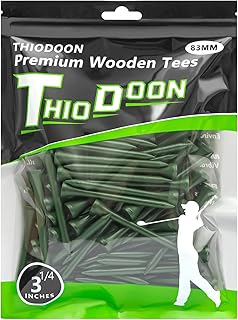 THIODOON Golf Tees Professional Natural Wood Golf Tees Pack of 100, Golfing Tees Multiple Colors Size 3-1/4 inch, 2-3/4 inch or 2-1/8 inch, Tall Golf Tees Bulk Reduce Side Spin and Friction