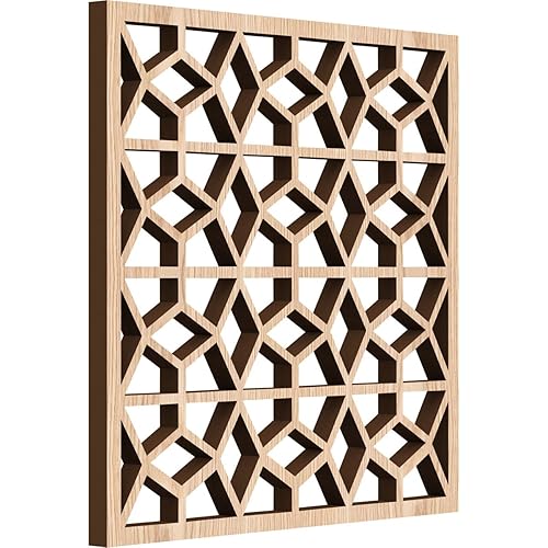 Miniatura 3 de 7 38 pulgadas de ancho x 7 38 pulgadas de alto x 14 pulgadas de alto, paneles de pared de madera con calado decorativo extra pequeño, roble rojo