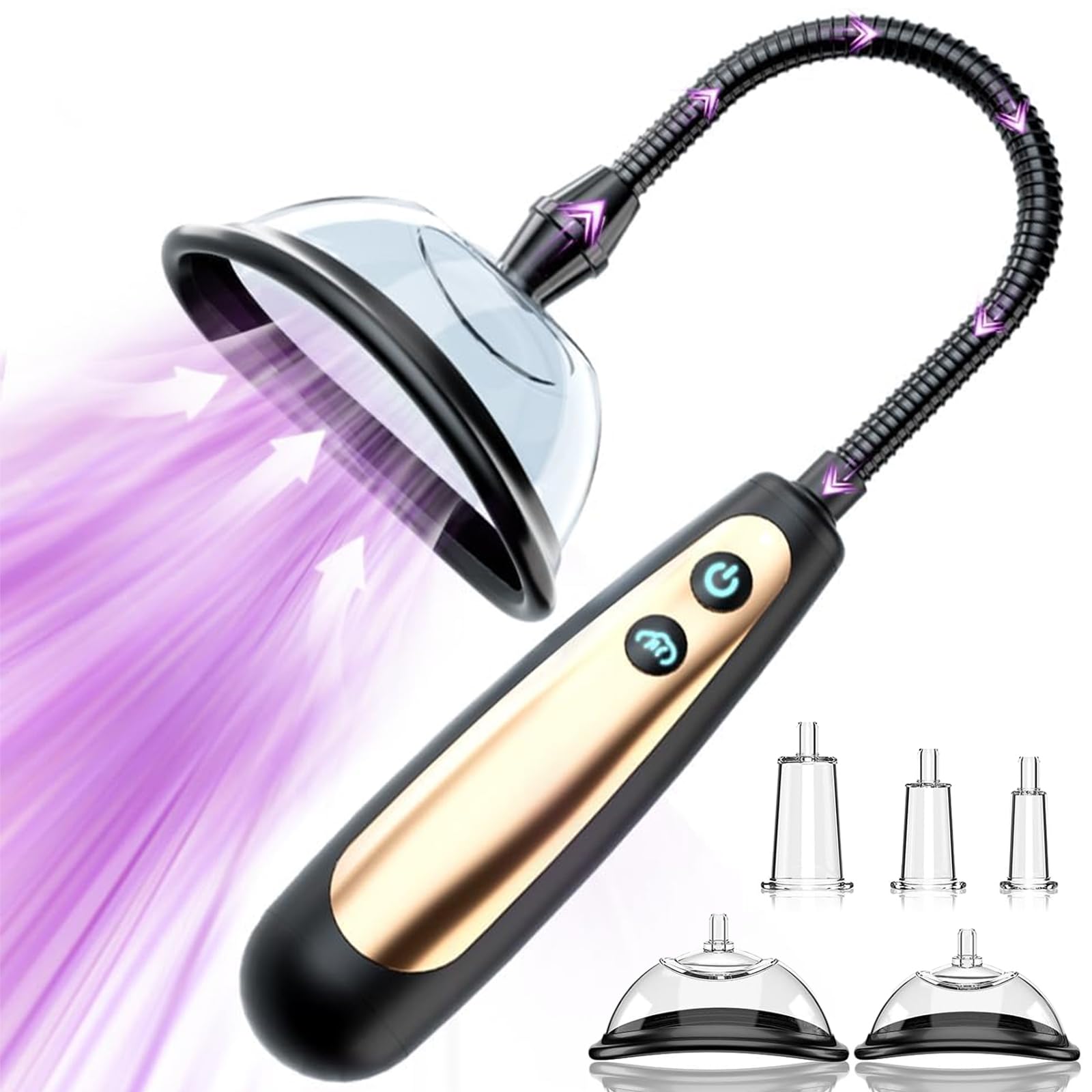 Pompe à chatte Jouets sexuels pour adultes, 5 tasses Jouets pour sucer les tétons et les chattes Pompe vaginale, Jouet sexuel féminin 3 en 1 suceurs de clitoris avec 2 modes d'aspiration