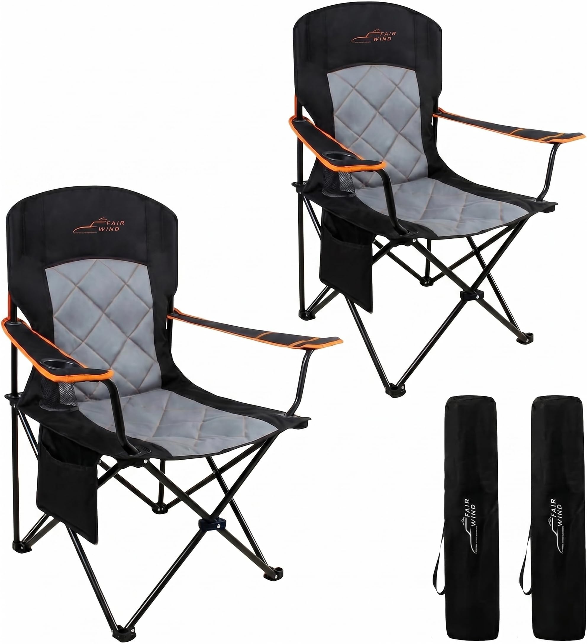 FAIR WIND Oversized Padded Camping Chair 2-Pack