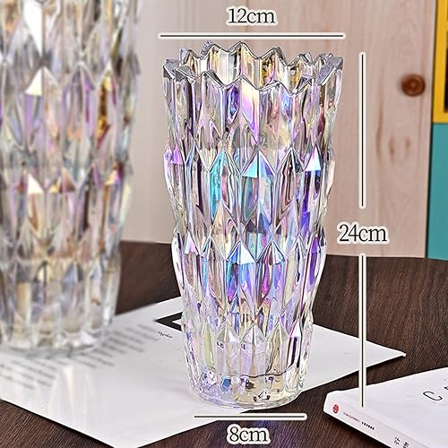 Miniatura 2 de Arawat Jarrón de cristal para decoración del hogar, estilo moderno, jarrón de 10 pulgadas de alto para estante de mesa, decoración del hogar, para