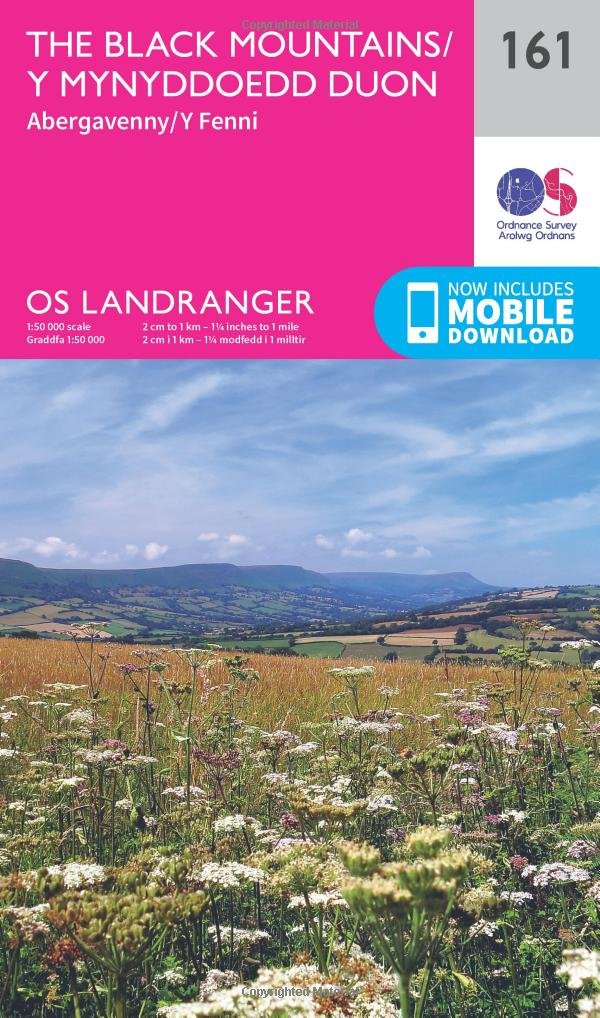 The Black Mountains / Y Mynyddoedd Duon Map | Abergavenny / Y Fenni | Ordnance Survey | OS Landranger Map 161 | Wales | Walks | Cycling | Days Out | Maps | Adventure