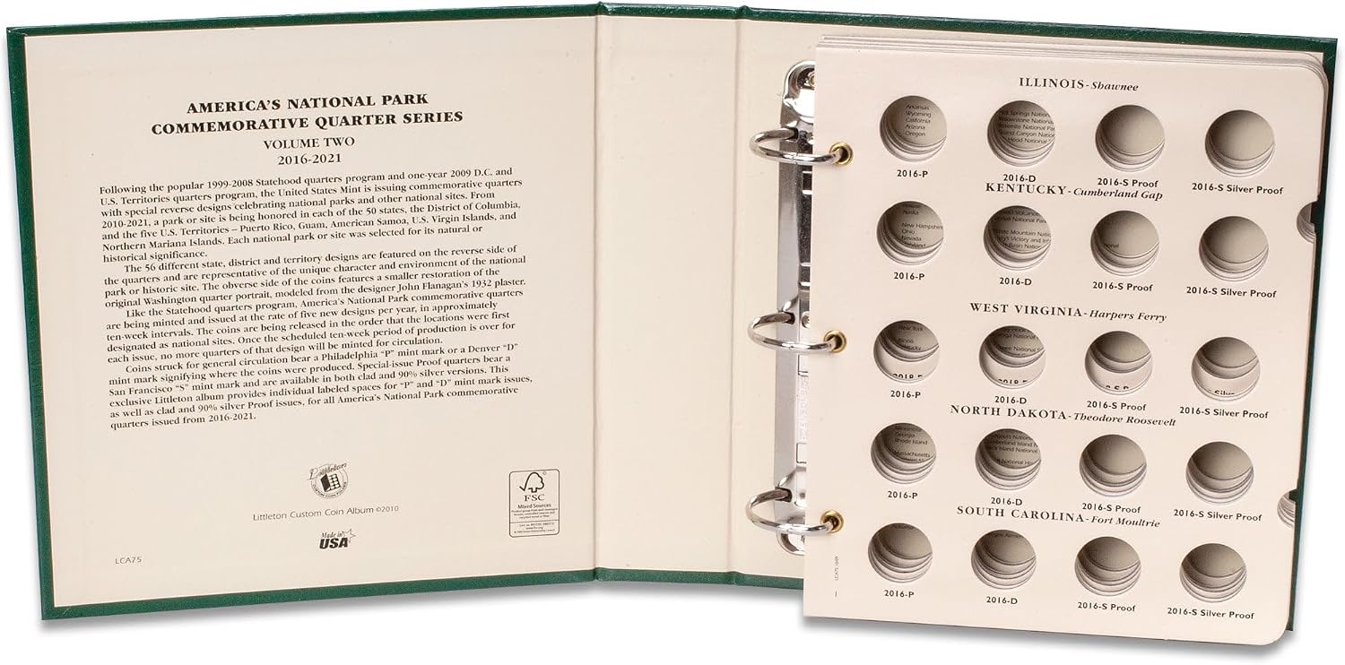 Littleton Coin Company 2016-2021 PDSS America's National Park Quarter Series Album, Volume 2 image 2