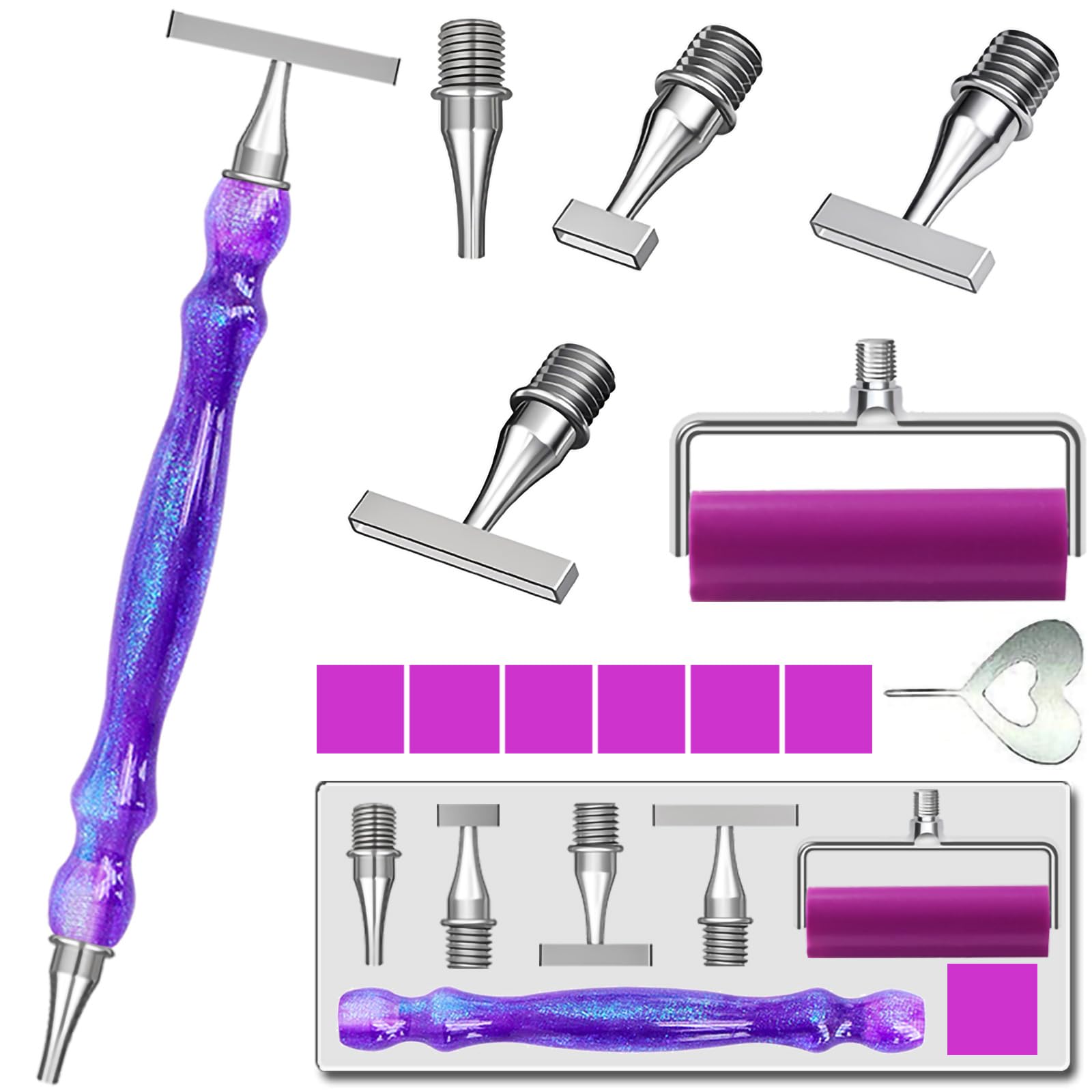 LEIYULY 13PCS Thin Diamond Art Pens, with 1,3,6,9 Thin Stainless Steel Nibs