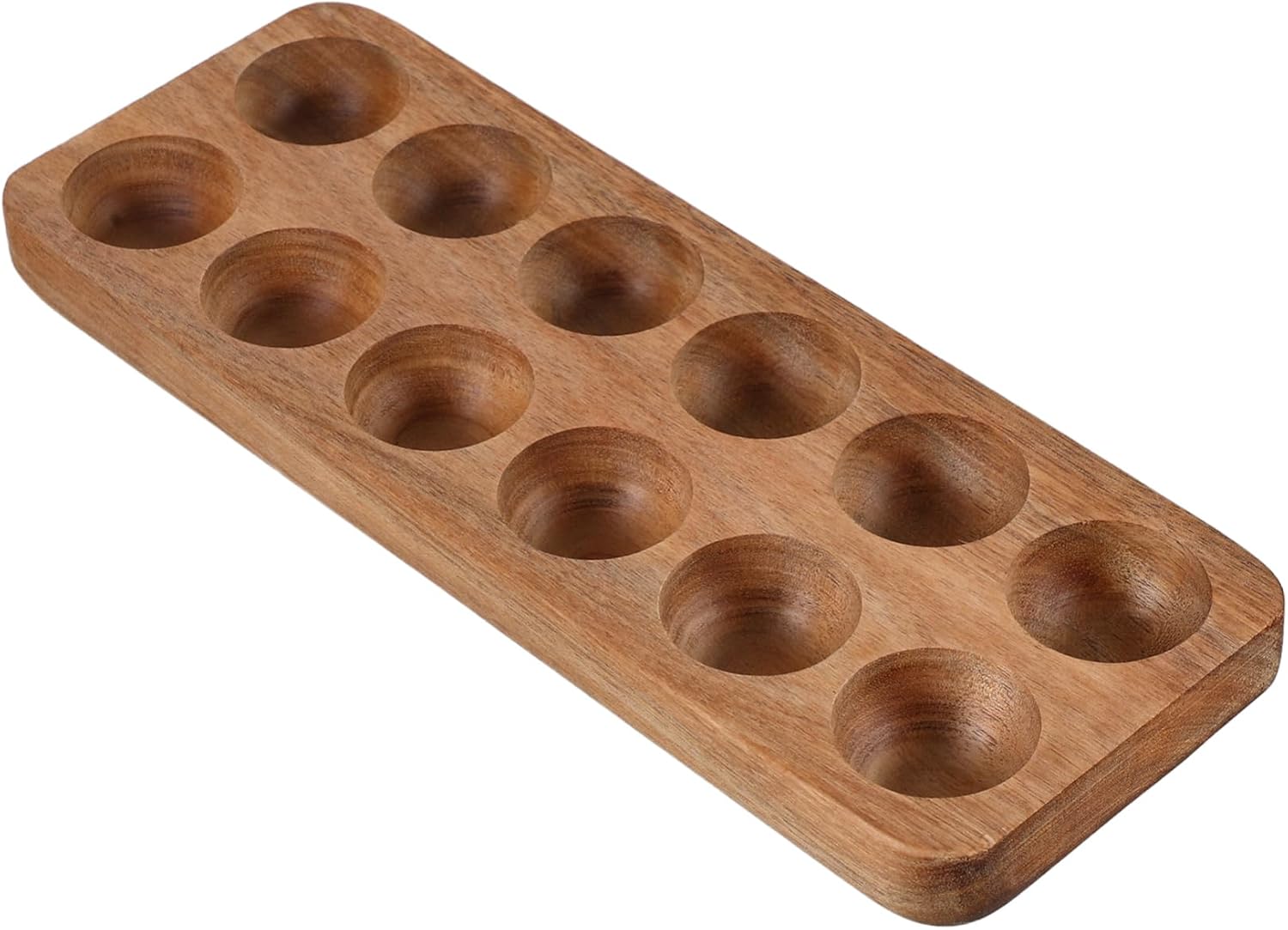 TIDTALEO 12holes Farmhouse Kitchen Wood Organizer Tray for Countertop and Refrigerator Storage Neatly Arranged Holder for Kitchen Organization