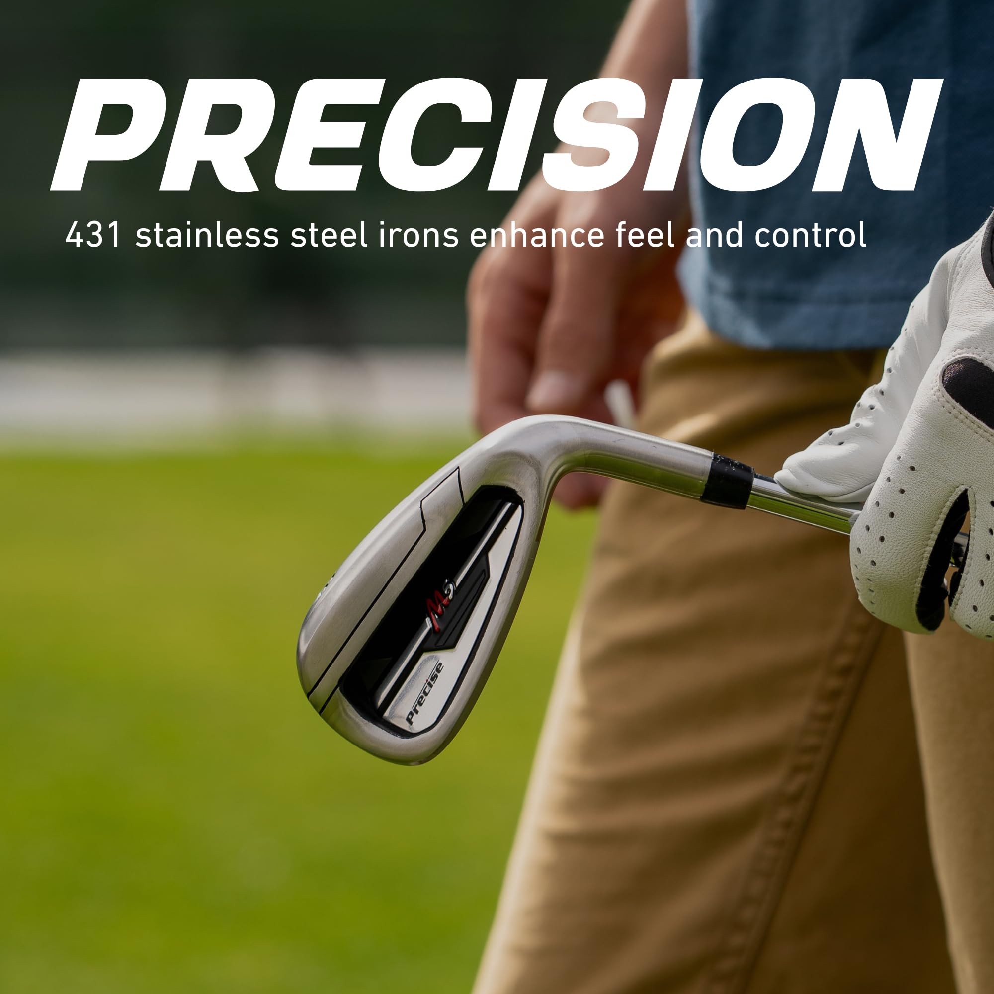 Precise M5 Pro - Set completo di mazze da golf da uomo, 6-4 driver in titanio, legno in acciaio inox 17-4, ferri 431 SS, borsa deluxe con supporto, 12 mazze + copricapi