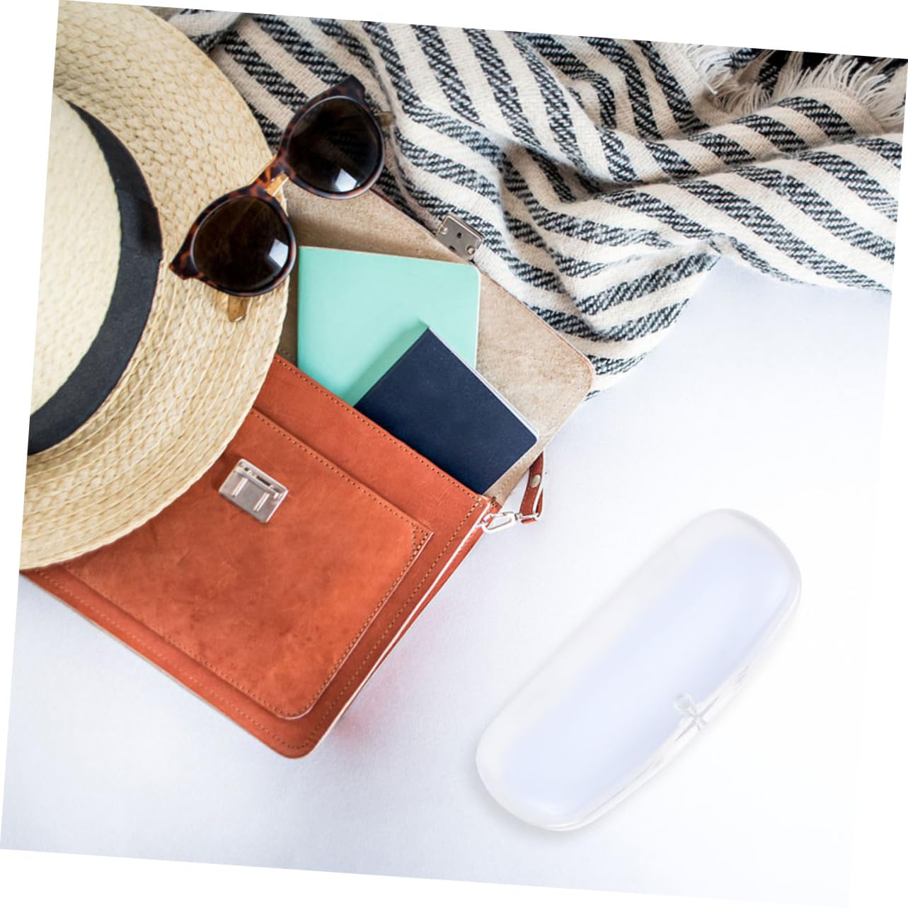 9piezas Estuche De Gafas Transparente De Diseño Frosted Almacenamiento Portátil y Ligero Protección Para Lentes Para Viajes y Uso Diario