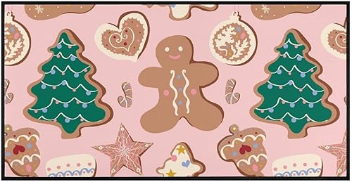 Miniatura 7 de TsyTma Alfombras de cocina antideslizantes para hombre de jengibre rosa, tapete de cocina, árbol de Navidad, tapete para el hogar, baño, cocina,