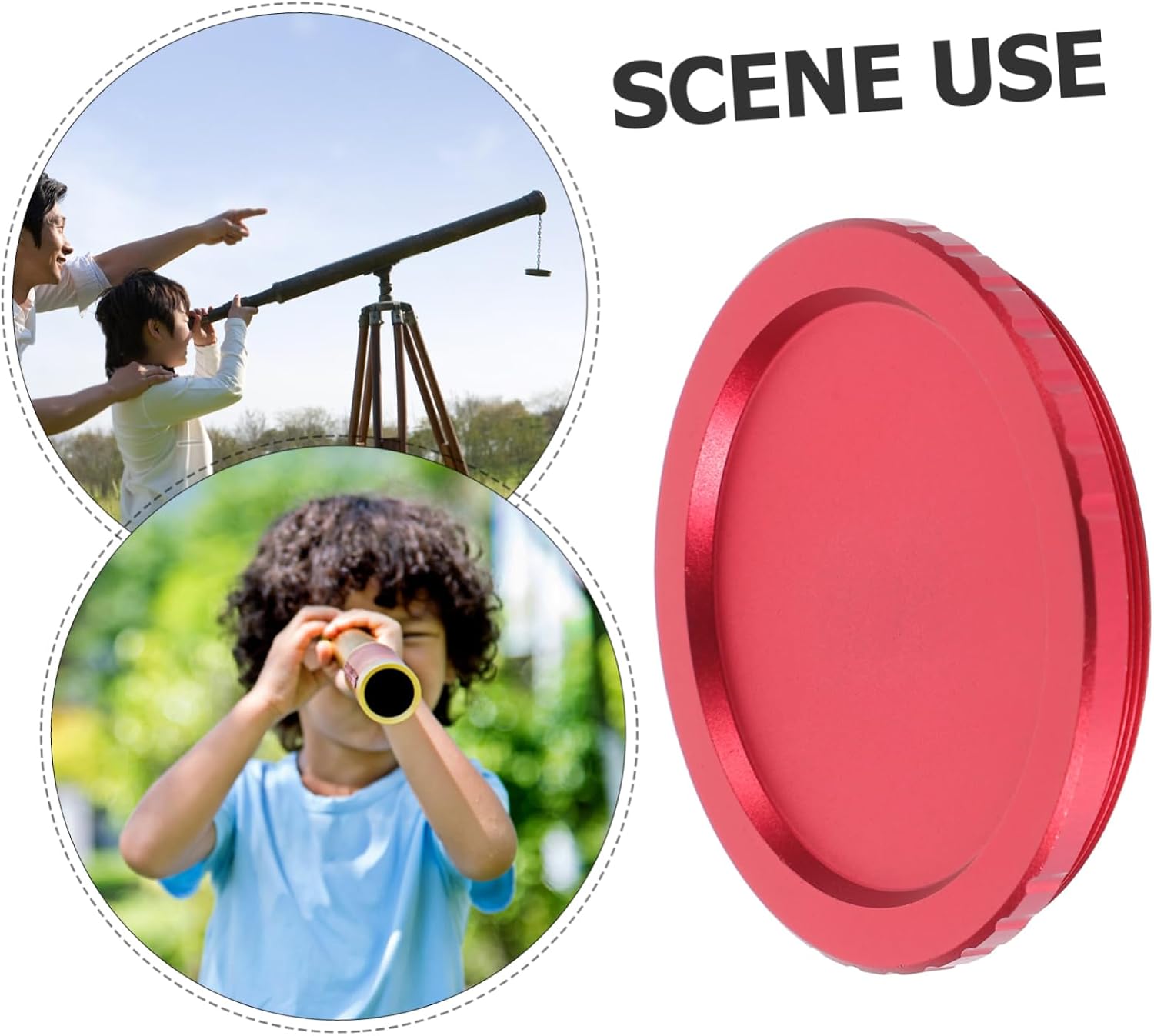 Telescope Accessories Telescope Eyepiece Caps Red Aluminum Alloy
