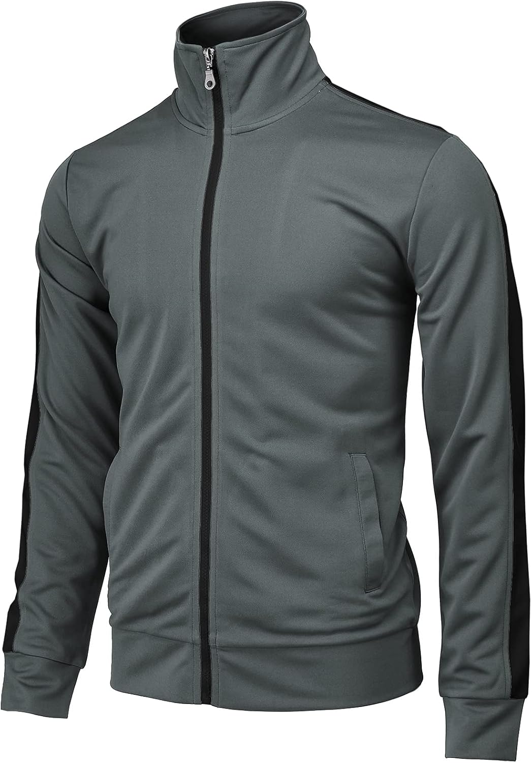 H2H Mens Active Slim Fit Track Lightweight Jacket Zip-up Long Sleeve - Image 3
