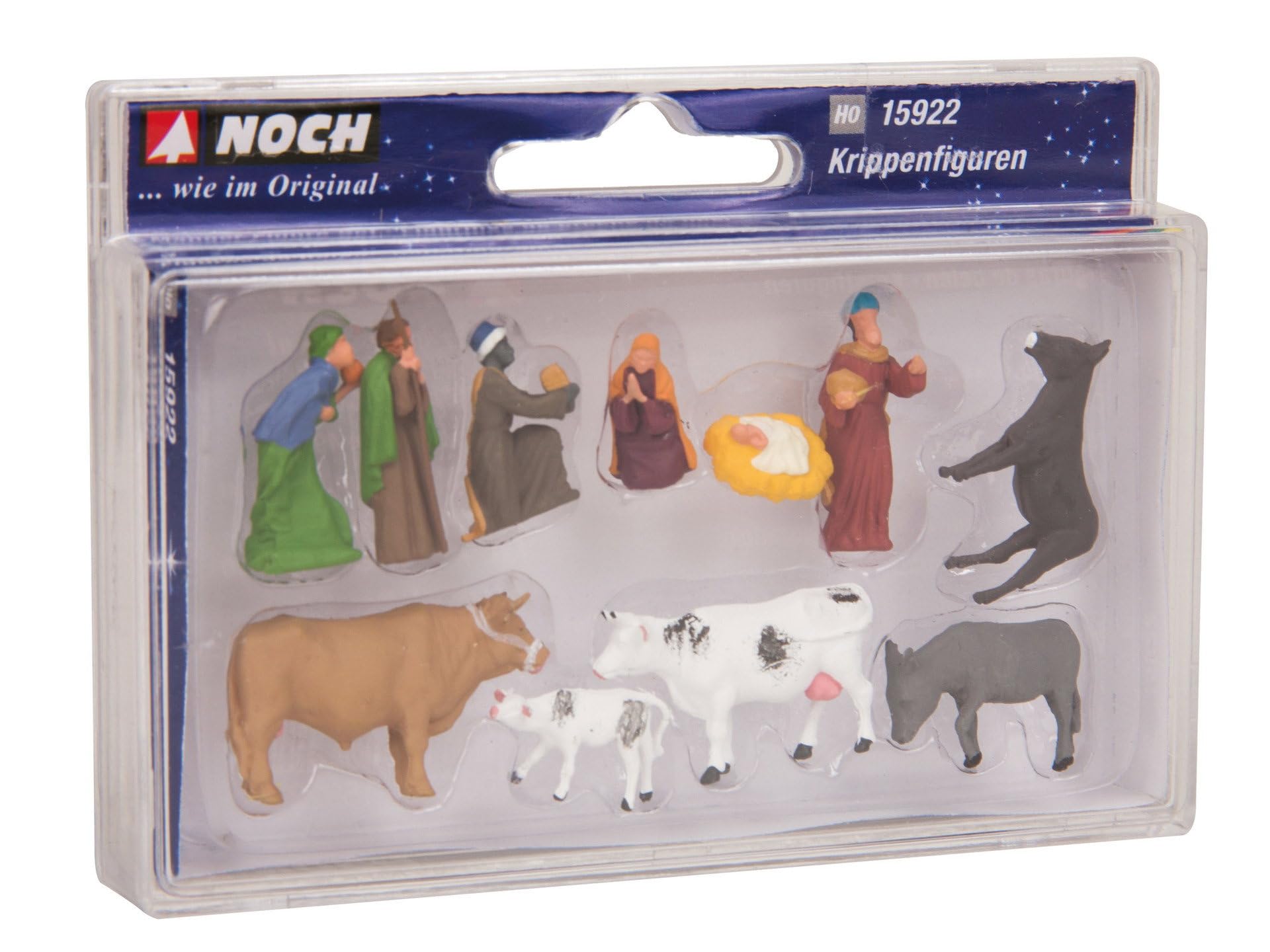 NOCH Themen-Set „Weihnachtskrippe“, Modellbau Krippe, inkl. Figuren und Zubehör für die Spurweite H0, ideal zum Basteln und Dekorieren