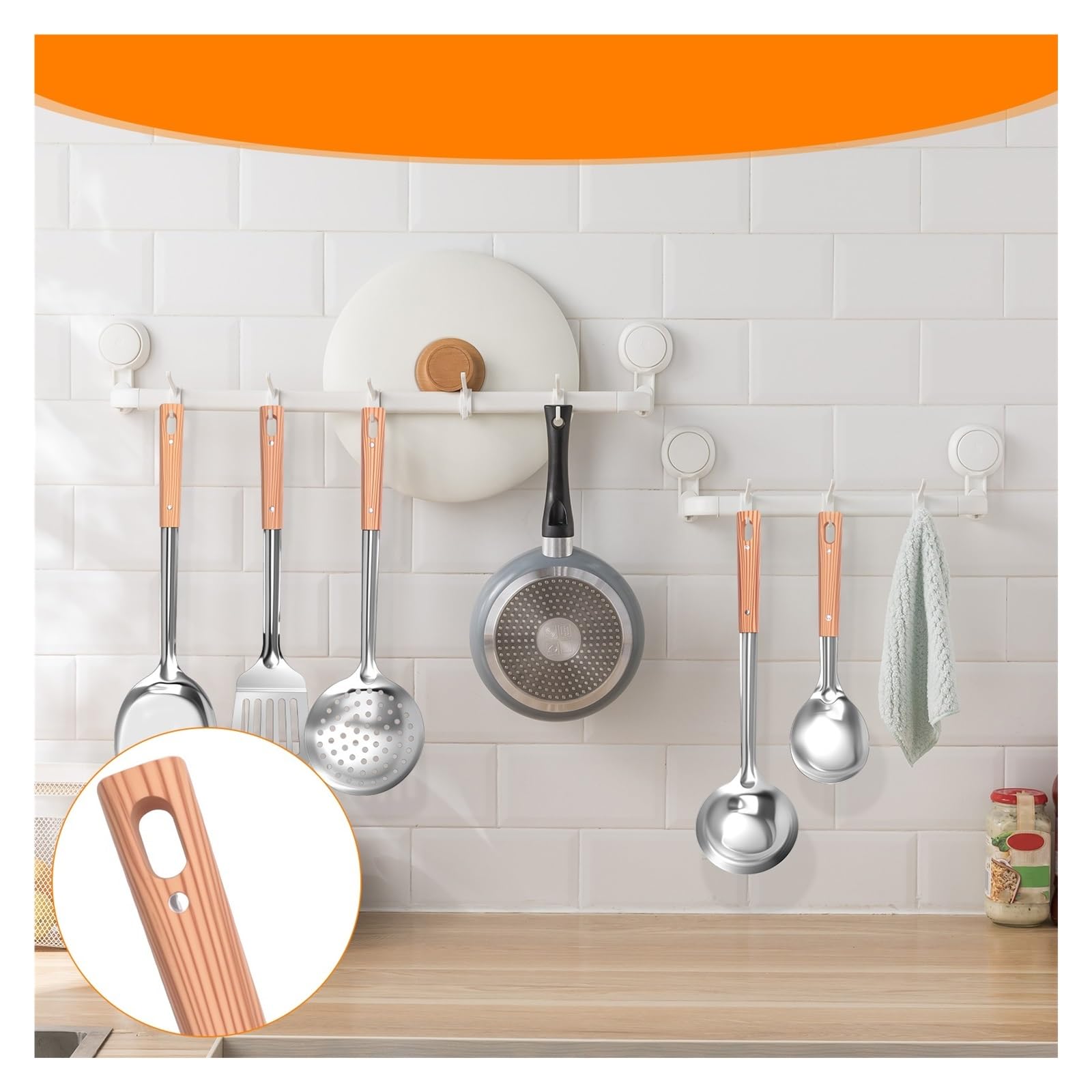 Juego de utensilios cocina acero inoxidable 5 piezas: espátula, pala y cuchara for antiadherentes(Silver 10pcs)