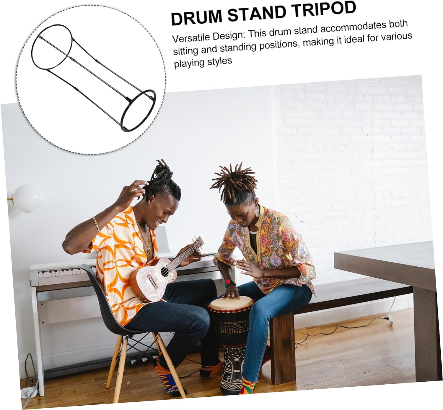 Drum Stand for Adults Adjustable Djembe Rack for Beginners Ergonomic Design for Comfort and Stability Space-saving Portable Bongo Holder for Performances