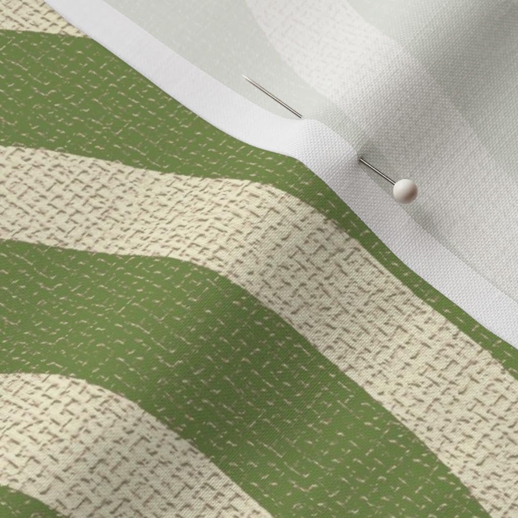 Spoonflower Fabric - Retro Avocado Green Geometric Abstract Waves Large Scale Minimal Printed on Petal Signature Cotton Fabric by The Yard - Sewing Quilting Apparel Crafts Decor