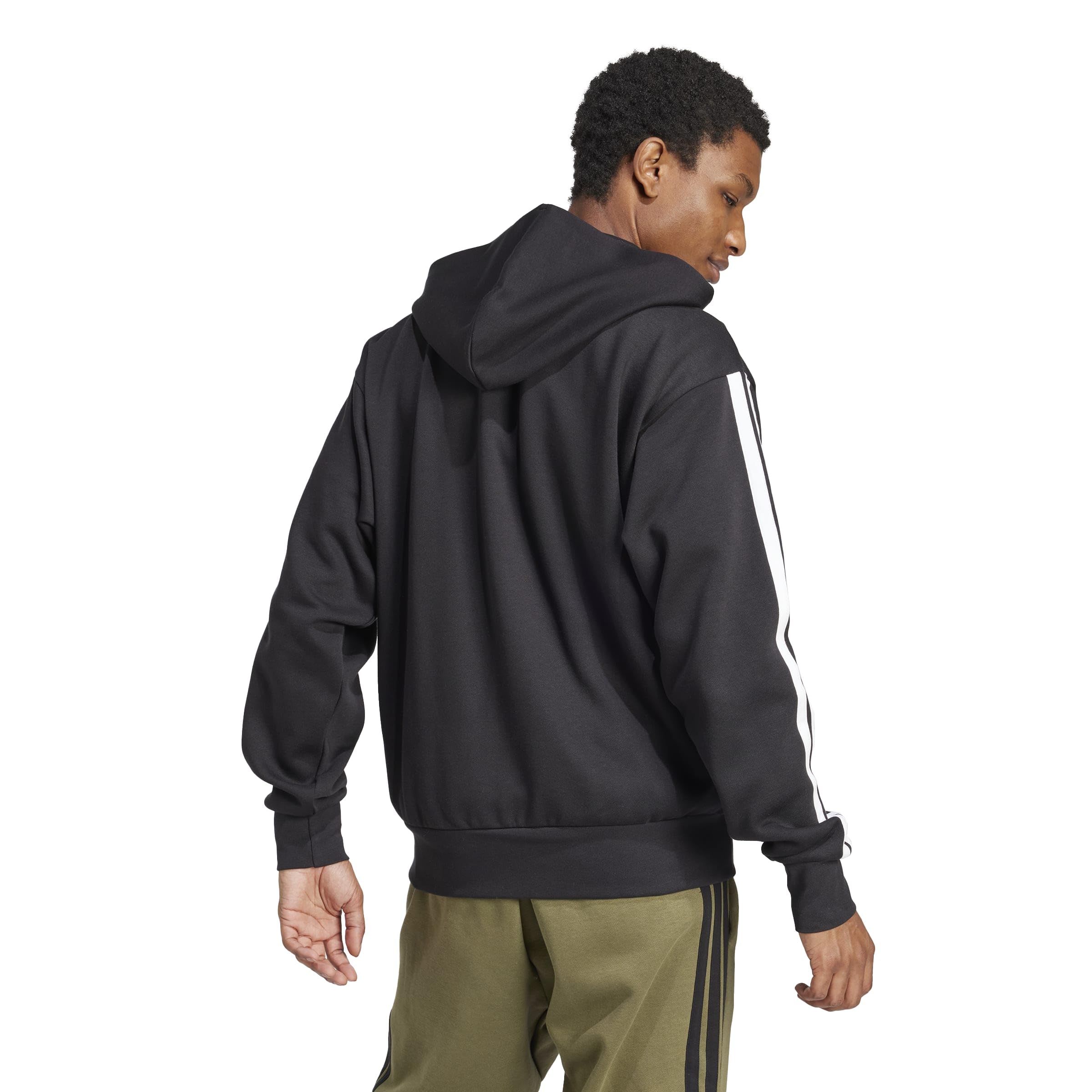 adidas Sudadera con Capucha para Hombre Essential Three Stripes de Forro Polar con Cremallera (1 Unidad)