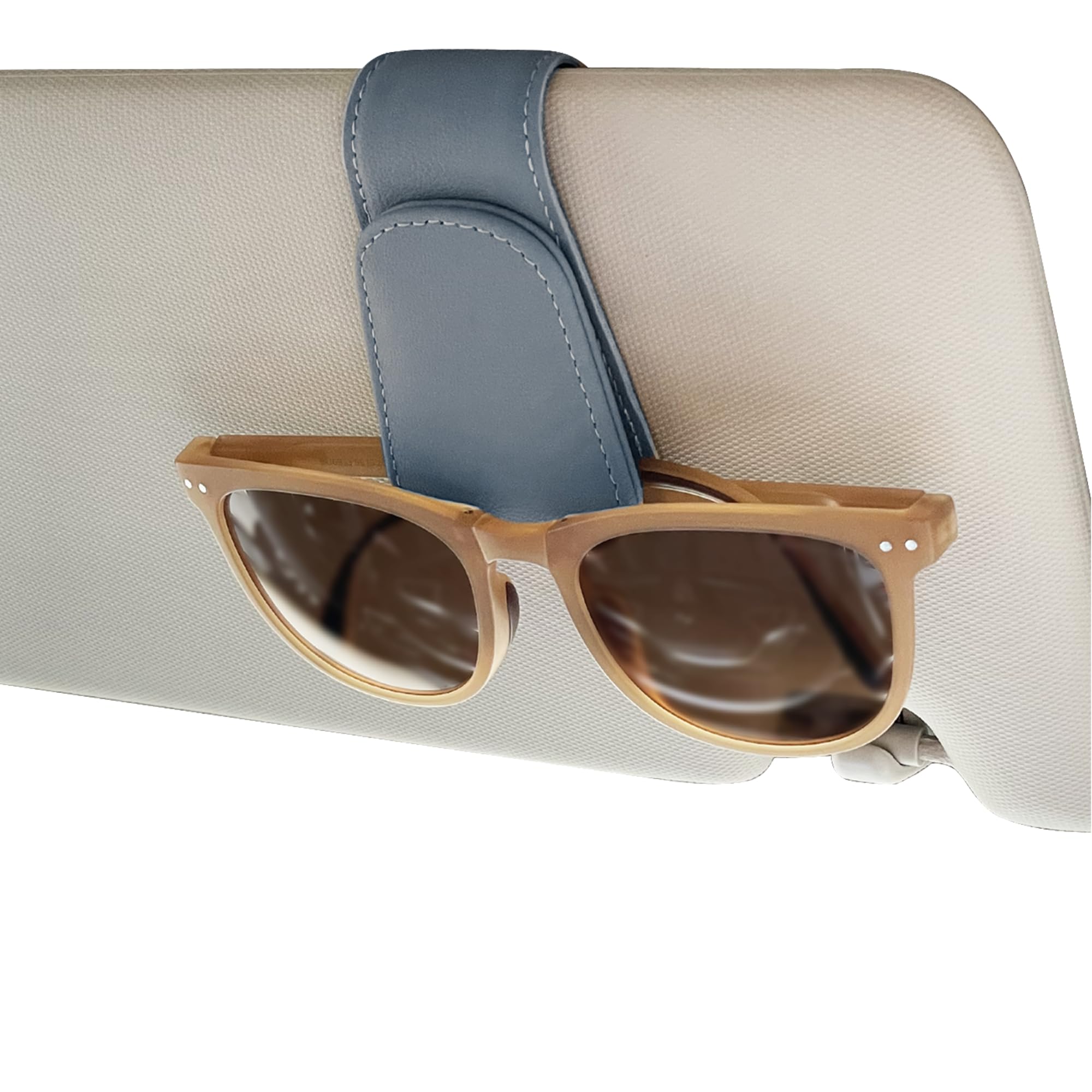 Magnetic Leather Car Sunglass Holder, Visor Sunglasses Holder Clip, 1 Pack