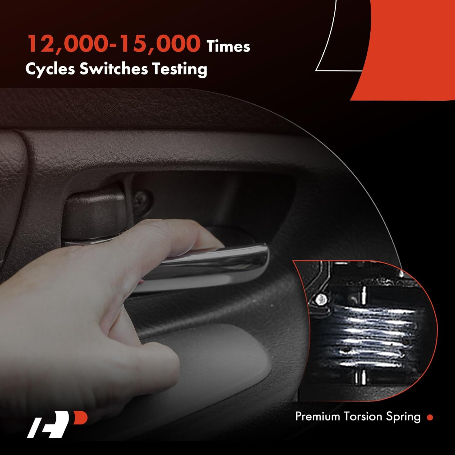 A-Premium Front or Rear Left Driver Side Interior Door Handle Compatible with Nissan Murano 2003 2004 2005, Black with Silver Insert, Replace# 80671-CA00A, 80671CA00A