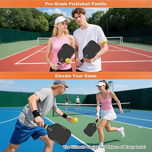 Miniatura 6 de FLYKEY Pickleball Paddles, T700 Carbon Fiber Pickleball Paddle with a 16mm Shark Power Polymer Core, USAPA Approved Pickle Ball Paddle, Strong Spin