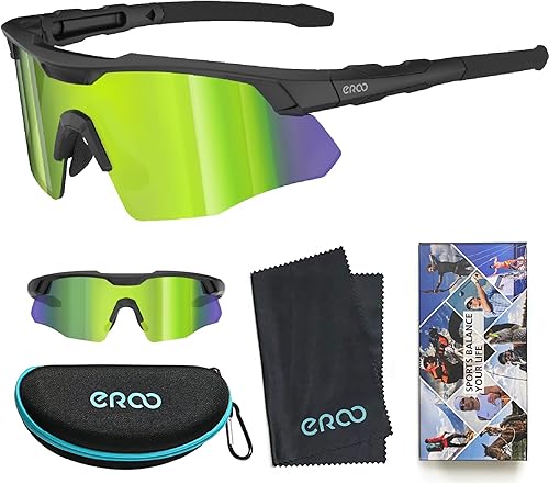 Miniatura 9 de ER00 Gafas de sol de béisbol pequeñas envolventes para jóvenes, niños y mujeres, para correr, ciclismo, deportes al aire libre