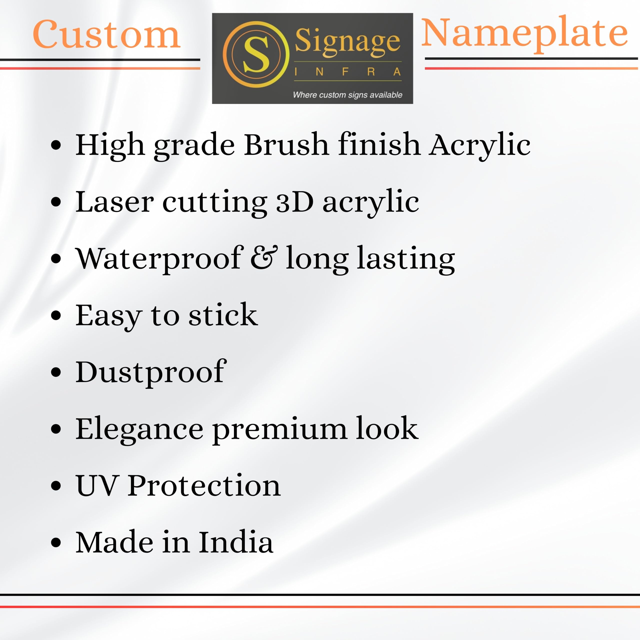 Signage Infra Customized Designer House Name - Number Sign Address Plaque, Door Signage for Home & Outdoor Entrance (Size-14" x 10"), Sign with Stainless Steel Screws, Acrylic Sheet base with Acrylic Laser 3D Letters, Elegant Nameplate, Black & Gold, Style-3 4