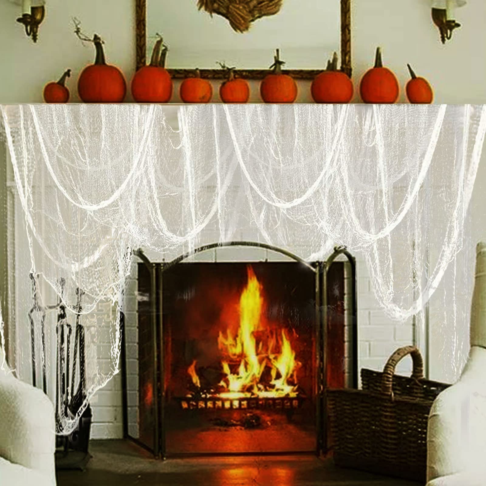 Telas De Araña Para Halloween - Pack De 3, 78.7x29.9 Pulgadas, Algodón Y Poliéster | Decoración Espeluznante Para Puertas Y Ventanas