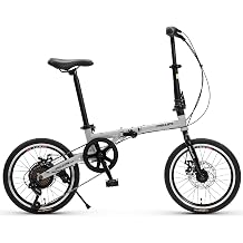 Folding Bike 16 Inch Folding Bike 6 Speed Chrome Molybdenum Steel Frame Mini Velo Disc Brake Small Wheel Folding Footrest Net Weight 28.5 lbs 12.36 kg