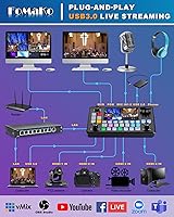 Vista 4 de FoMaKo 5.5 pulgadas FHD LCD pantalla 4 canales HDMI transmisión en vivo conmutador 1080p 60FPS Grabación de video USB USB3.0 HDMI Conmutador