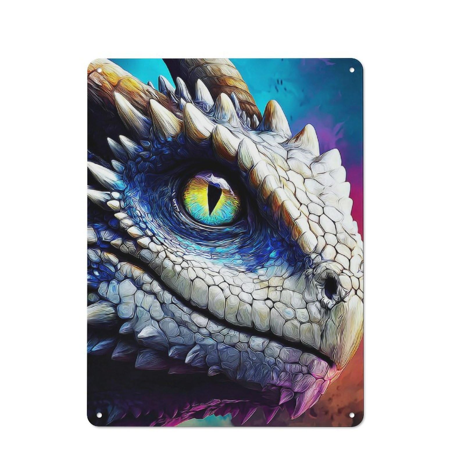 Junmoney Dragon Eye Artwork Tin Wall Plaque 40X30cm With For Kitchen Or Home Bar, A Christmas Gift For People Styling Kitchen And Home Bar