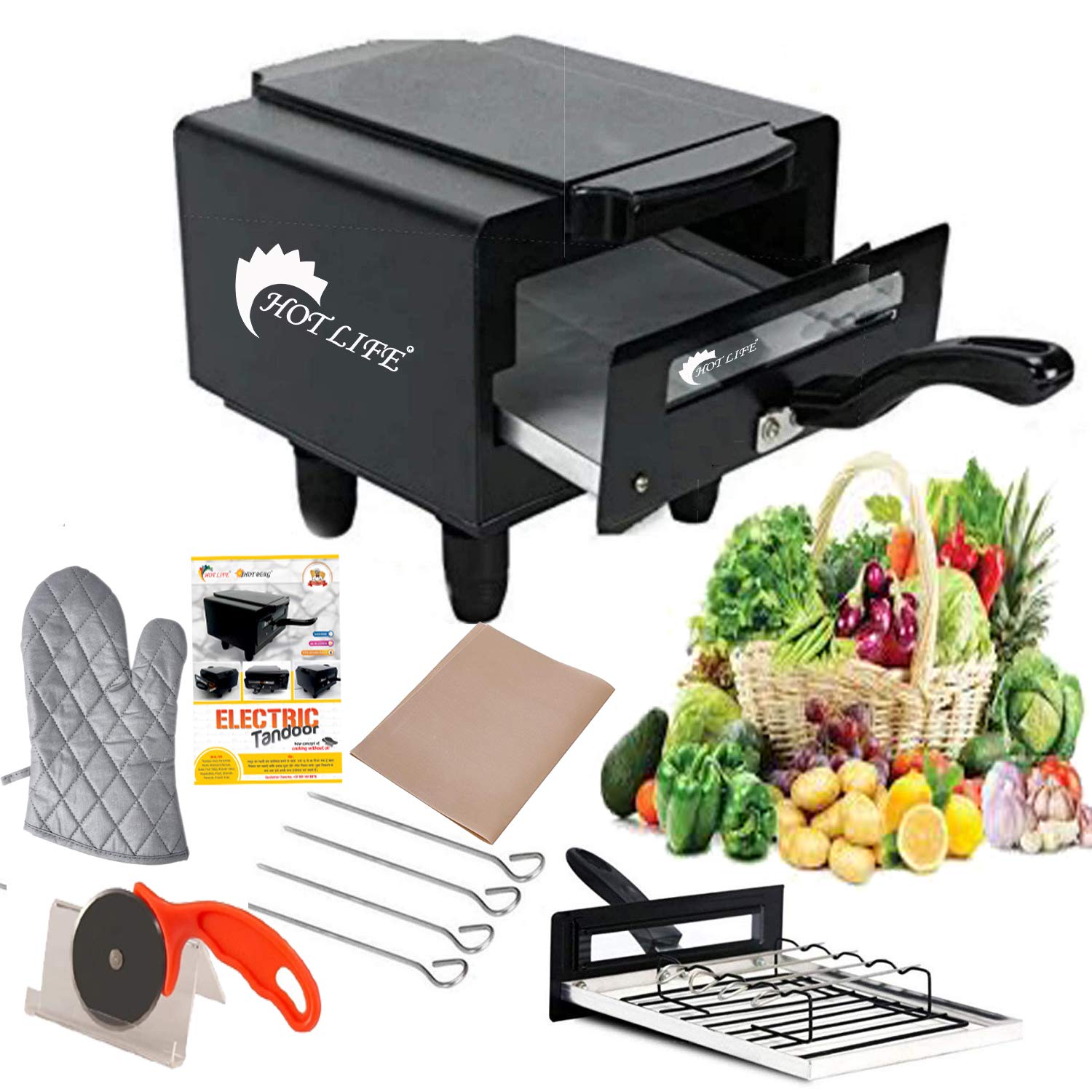 HOTLIFE Mini Combo (10 INCHES) Electric Tandoor (Black) HOTLIFE Mini Combo (10 INCHES) Electric Tandoor (Black)