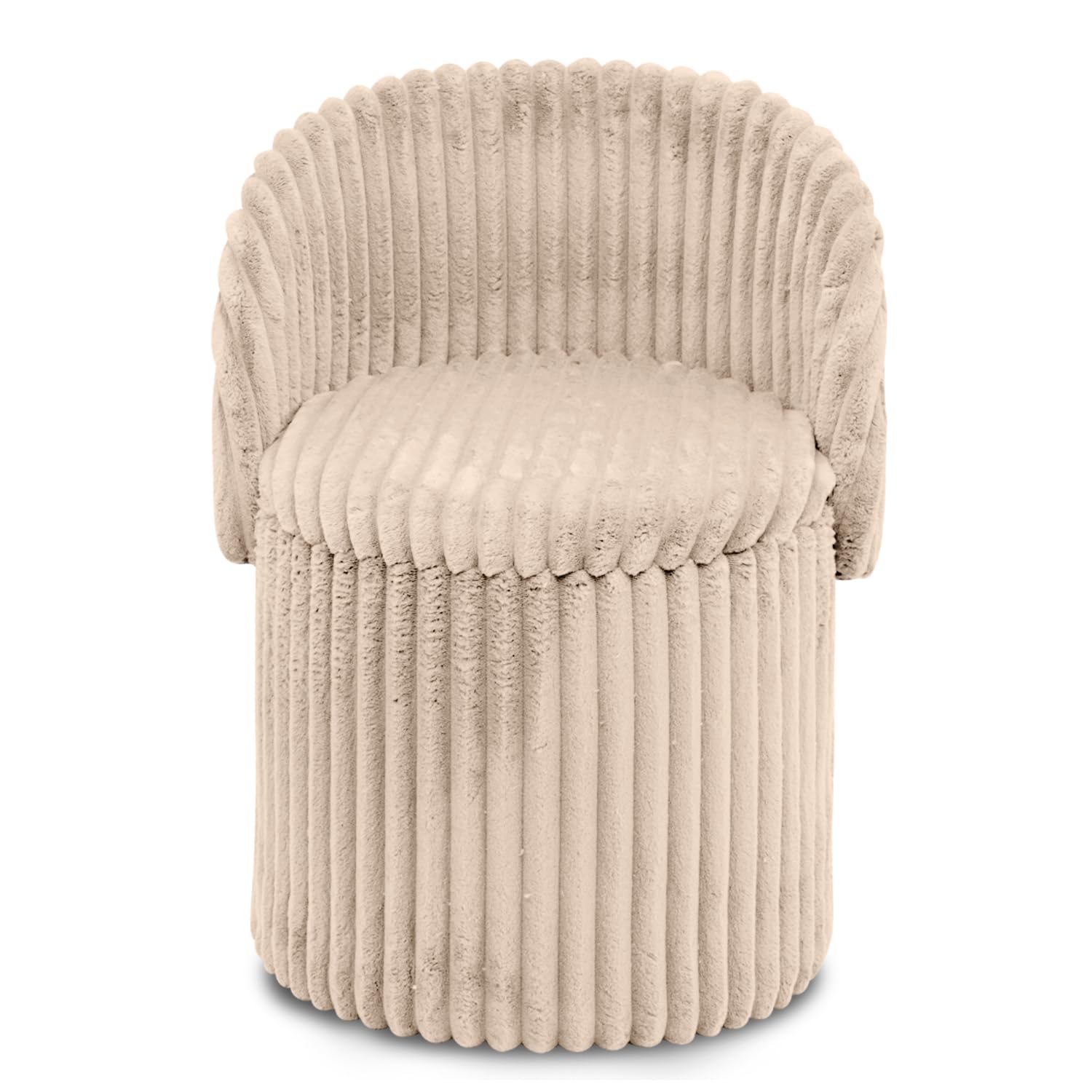 GC GAVENO CAVAILIA Ribbed Round Ottoman Storage Box With Hidden Storage Removable Lid | Fleece Foldable Stool Storage Bench Chair Foot Rest | Vanity Stool Footstools For Living Room, Bedroom โ image 1