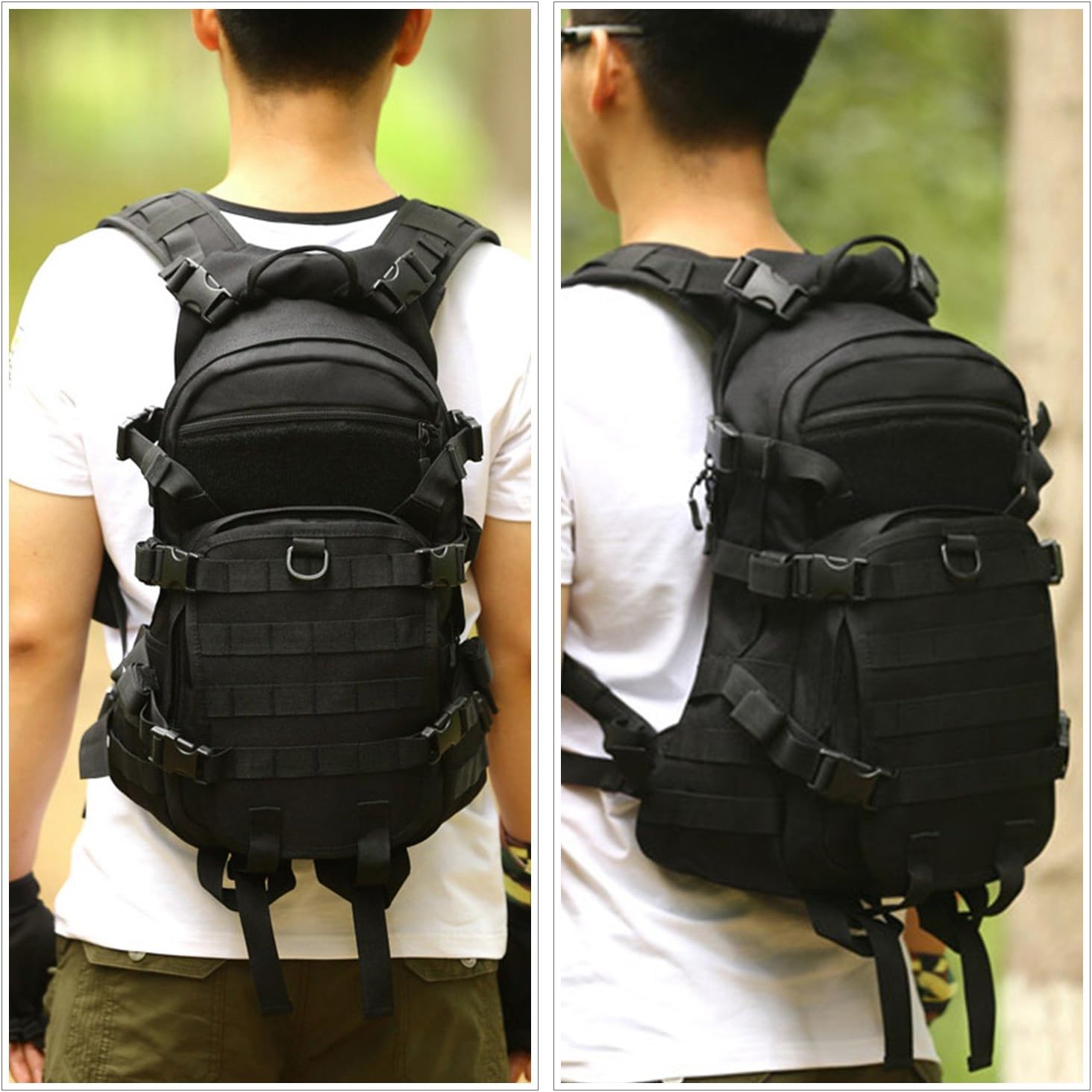 HUNTVP 25L Tactical MOLLE Assault Military Backpack Rucksack with Hydration Bladder Pocket