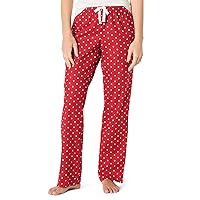 Amazon Essentials Pantaloni di Pigiama in Flanella Donna, Rosso Bianco Pois